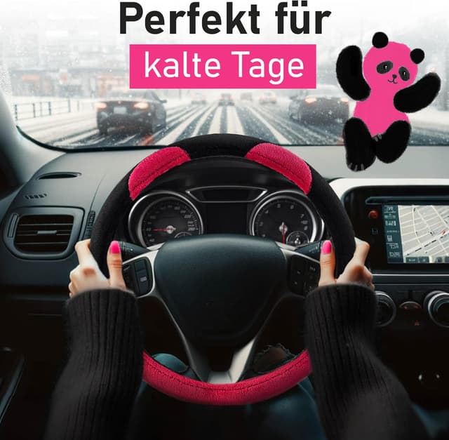 Thumbnail 2 de Upgrade4cars Lenkradbezug Pink Panda