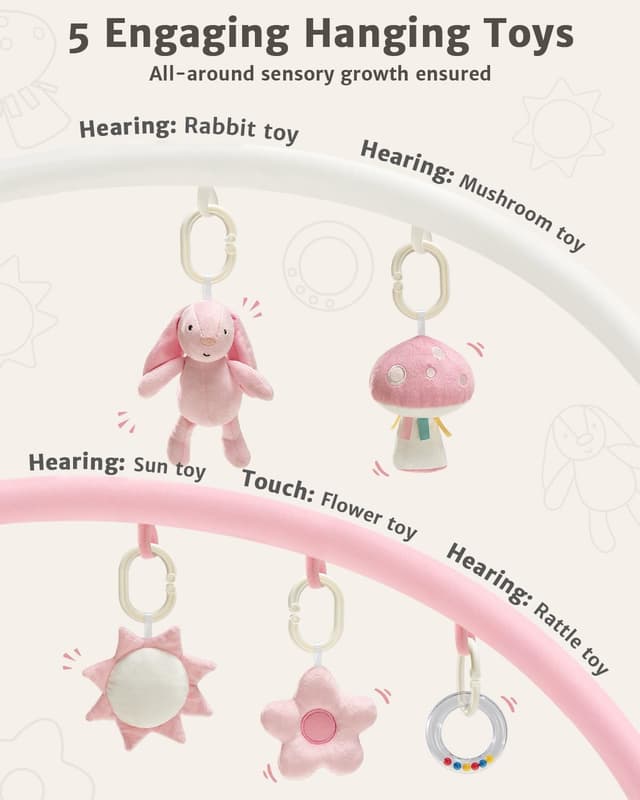 Detalle de Suihuooo 3-in-1 baby play mat with 5 toys