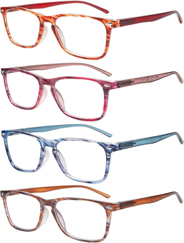 Detalle de ZONLON 4 Pack Ladies Reading Glasses Blue Light Blocking with Spring Hinges