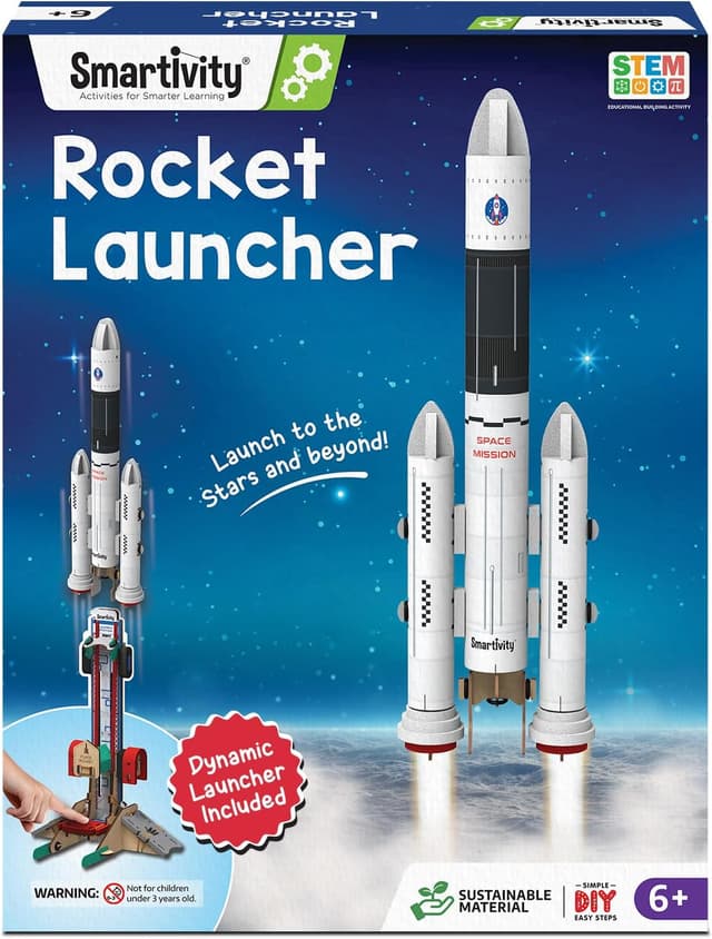 Detalle de Smartivity Rocket Launcher STEM Kit (Ages 6–12) — Build Your Own Rocket & Launch It