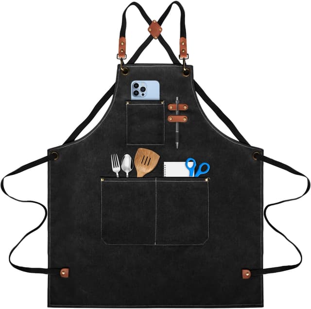 Imagen de lompyeu Delantal de Cocina Impermeable 3 Bolsillos en OfertitasTOP