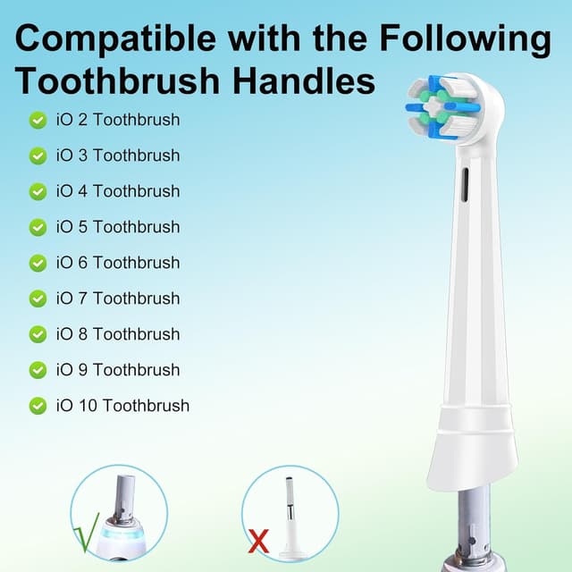 Detalle de Pack of 12 Brush Heads compatible with Oral-B iO 2/3/4/5/6/7/8/9/10 electric toothbrushes – Gentle yet thorough clean
