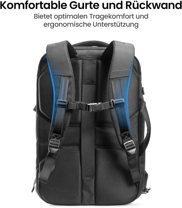 Detalle 2 de tomtoc 40L Reiserucksack – TSA-freundlich, 52 x 33 x 23 cm, Handgepäck für 15,6–17 Zoll
