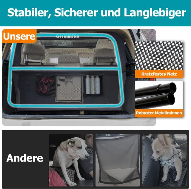 Thumbnail 4 de CJYMMFAN Hundegitter für Auto Rücksitz und Kofferraum