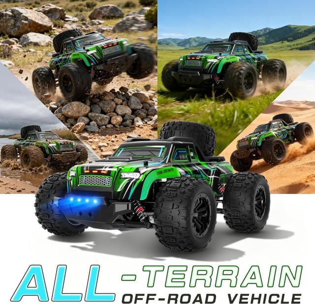 Thumbnail 6 de BAZADER Voiture Télécommandée Tout Terrain 1:16 4x4 2,4 GHz avec lumières RVB et 2 batteries rechargeables