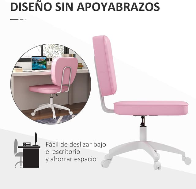 Thumbnail 5 de Vinsetto Silla Escritorio Rosa 120 kg