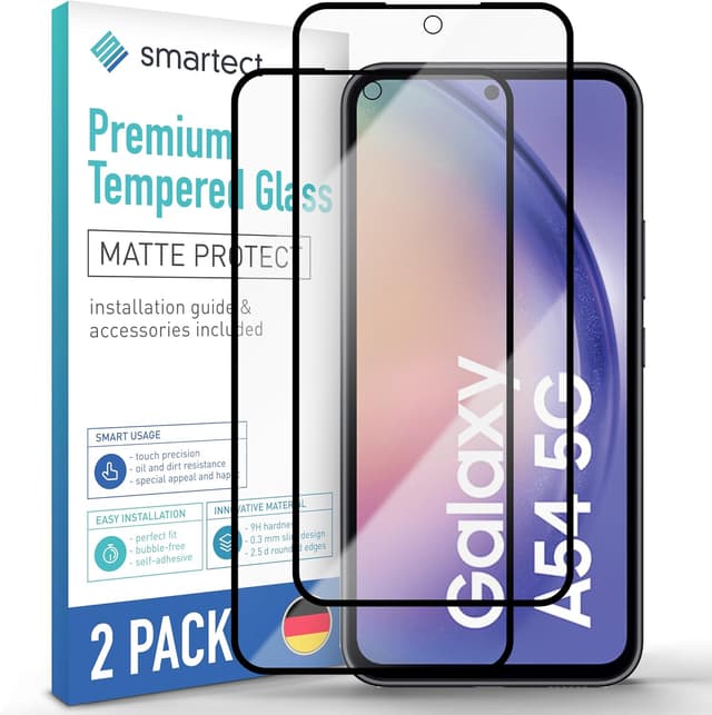 Detalle de smartect Verre Trempé (2 pièces) Full Screen mat pour Samsung Galaxy A54 5G – Protection écran anti-rayures 9H