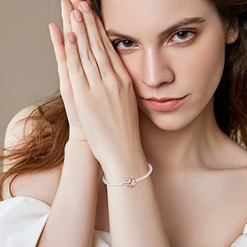 Detalle 2 de NINGAN Charms abalorios de plata de ley 925 con piedra del zodiaco (Abril) y circonita