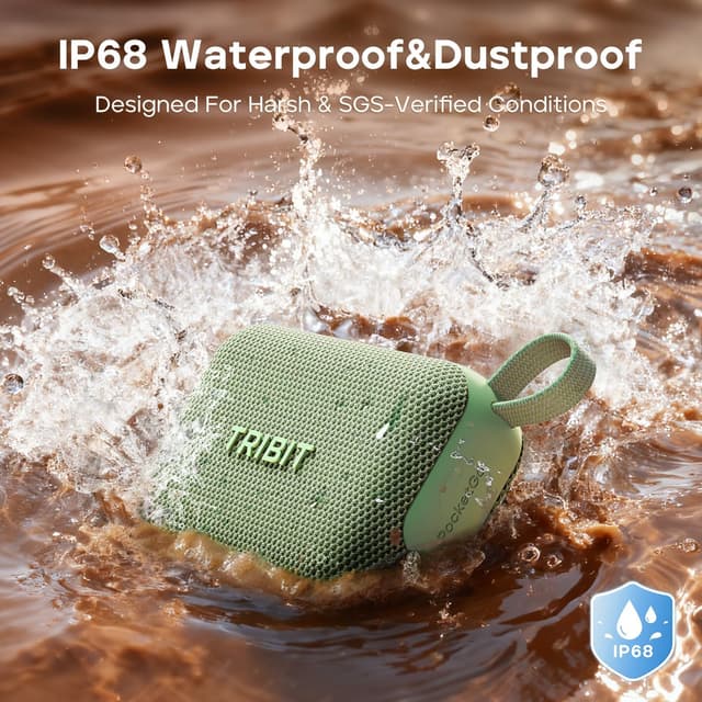 Detalle 2 de Tribit PocketGo portable wireless Bluetooth speaker (7W stereo sound, IP68, up to 20 hours)