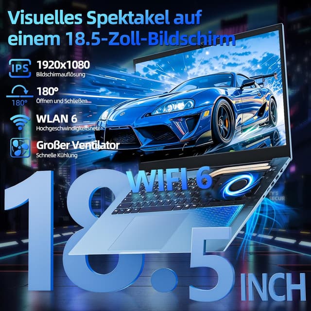 Detalle 2 de THEYETI Laptop 18,5 Zoll (Core i3, 16 GB RAM, 1.024 GB SSD) mit Win 11, WiFi 6 und 8.000 mAh Akku