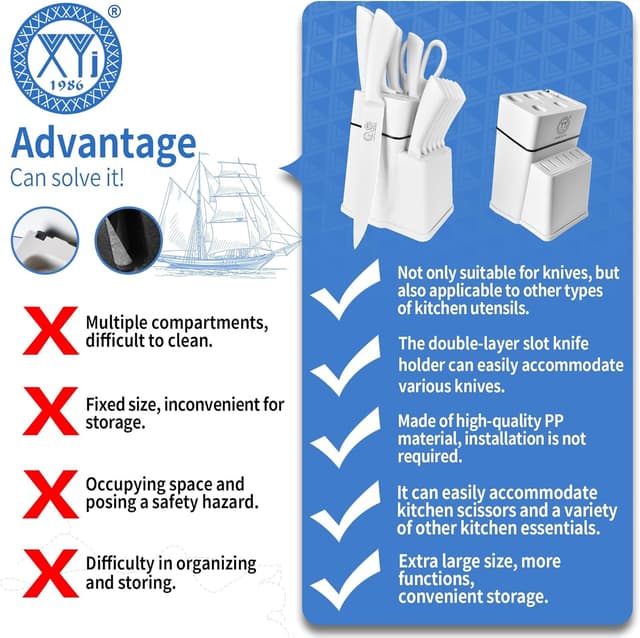 Thumbnail 4 de XYJ Juego de cuchillos de cocina profesional con soporte 🔪