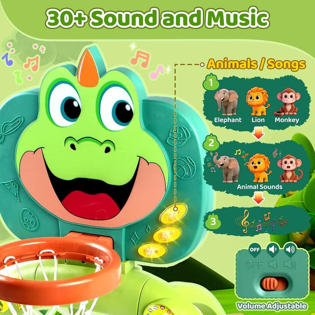 Detalle 2 de Marstone 2-in-1 Toddler Activity Center: Basketball Hoop & Soccer Goal Play with Lights, Sounds & Music