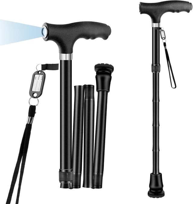 Detalle de OOCOME Höhenverstellbarer Gehstock mit Licht 77–90 cm