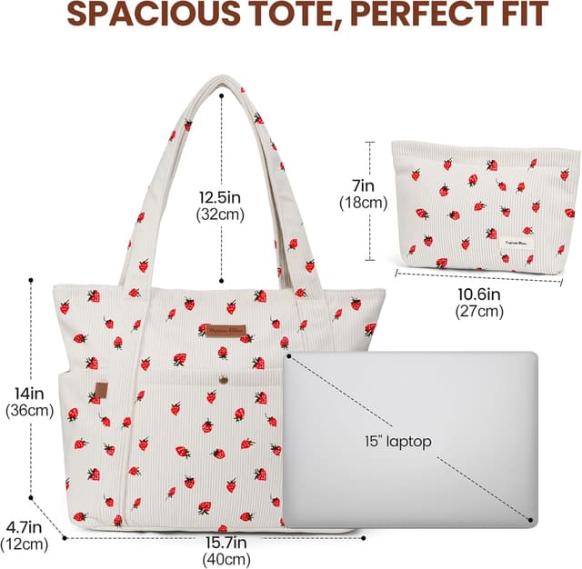 Detalle de Captain Blues Cord Tasche Damen Tote Bag 15,7