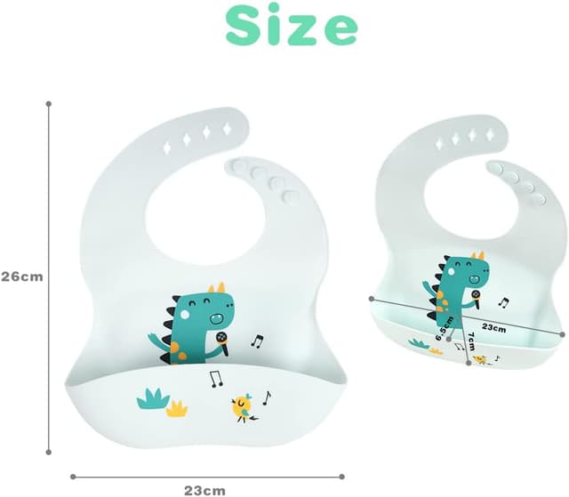 Detalle 2 de Vicloon Silicone Baby Bib 6‑Position Adjustable