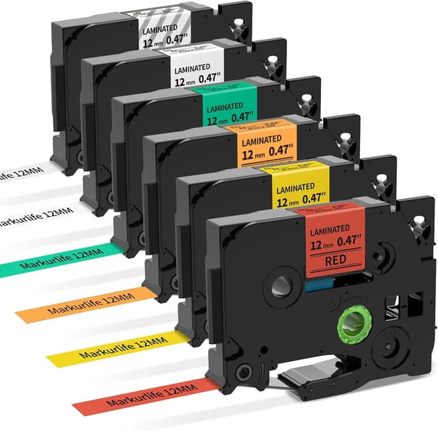 Detalle de Markurlife 12 mm TZe-Schriftband für Brother PTouch