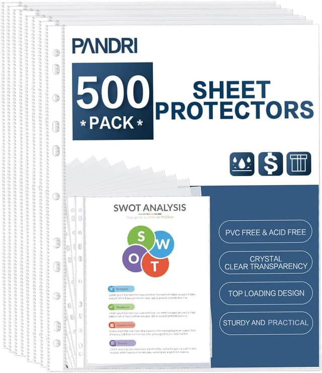 Detalle de PANDRI 500 Sheet Protectors 9.25x11.25