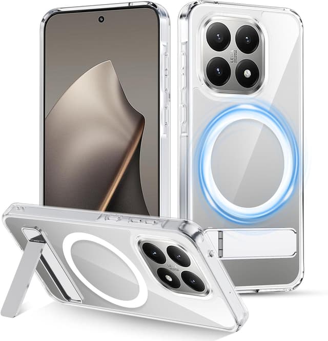 Detalle de XTCASE Coque magnétique pour Xiaomi 15T 5G compatible MagSafe, transparente avec bumper TPU antichoc