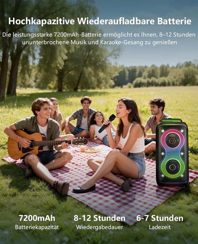 Detalle 2 de GKD61 Karaoke-Maschine 400 W mit UHF-Mikrofonen