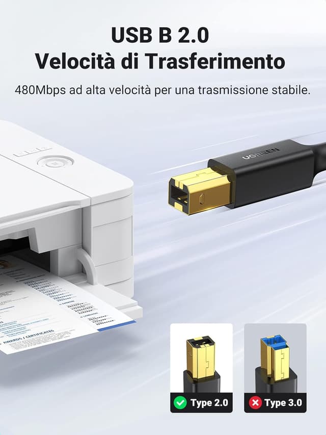 Thumbnail 1 de UGREEN Cavo Stampante USB 2.0 A-B 3m