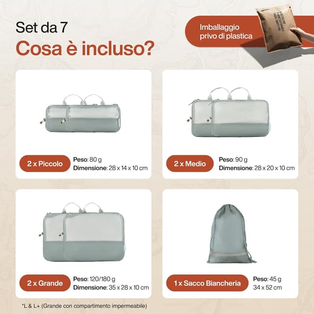 Thumbnail 6 de Travel Dude Travel Organizer da viaggio 7 pezzi