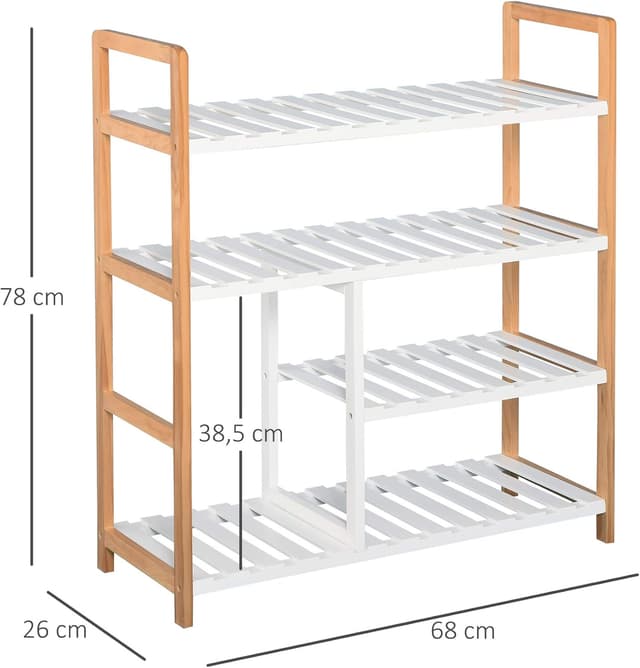 Thumbnail 6 de HOMCOM Étagère à Chaussures 4 niveaux MDF Blanc