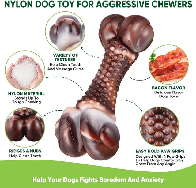 Detalle 2 de Durable nylon dog chew toys for aggressive chewers – 4 pack