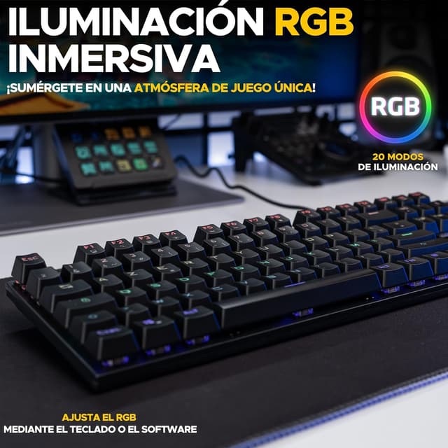 Detalle de The G-Lab Keyz Mercury TKL Teclado mecánico 87 teclas