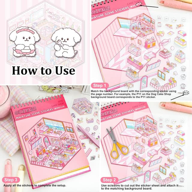 Detalle de Scene Sticker Book 20 3D Sticker Sets for Kids 🎨