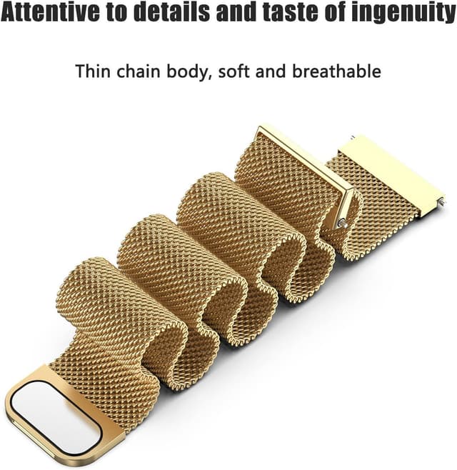 Detalle de ZLZKJS Edelstahl-Mesh Uhrenarmband mit Magnetverschluss (14–24 mm) und Schnellverschluss