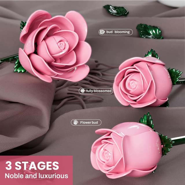 Thumbnail 6 de XGSHJ Pink Rose Bouquet Building Set (12-Piece Botanical Collection) for Easter Baskets
