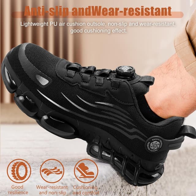 Detalle de Safety Trainers for Men & Women with Steel Toe Cap, Anti-Slip & Puncture-Resistant Kevlar Midsole