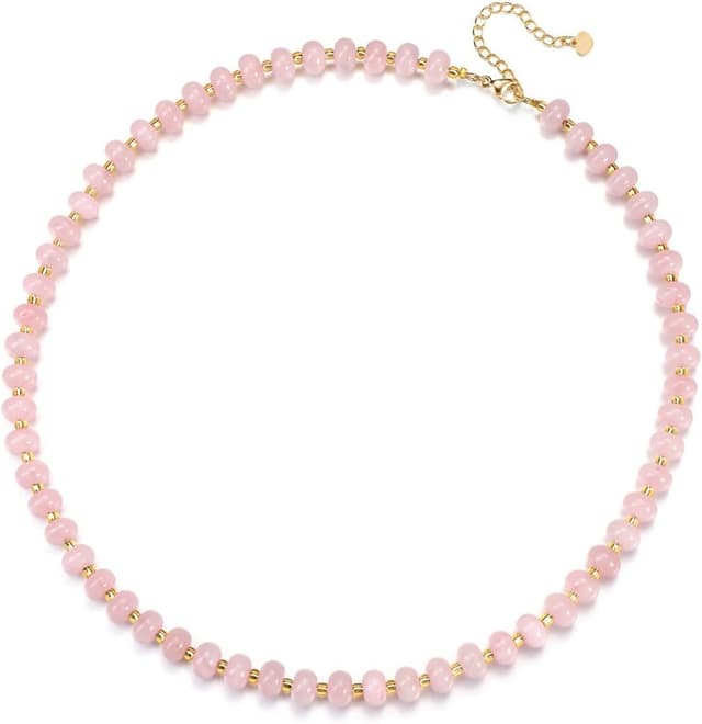 Thumbnail 4 de Crystal choker necklace 8×5mm Rose Quartz