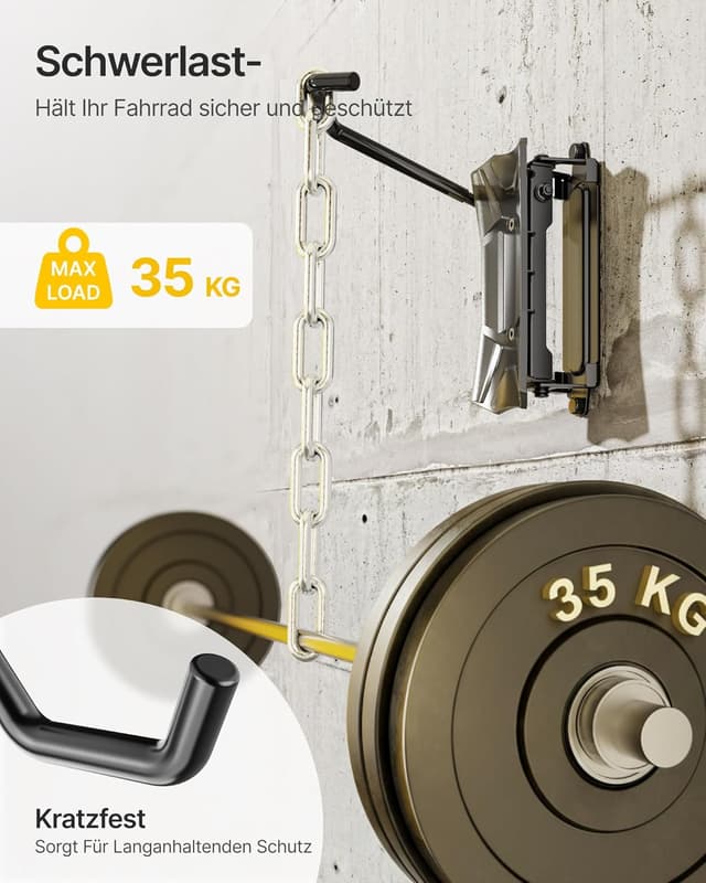 Detalle de monTEK schwenkbare Fahrrad-Wandhalterung für Breitreifen bis 115 mm (bis 35 kg)