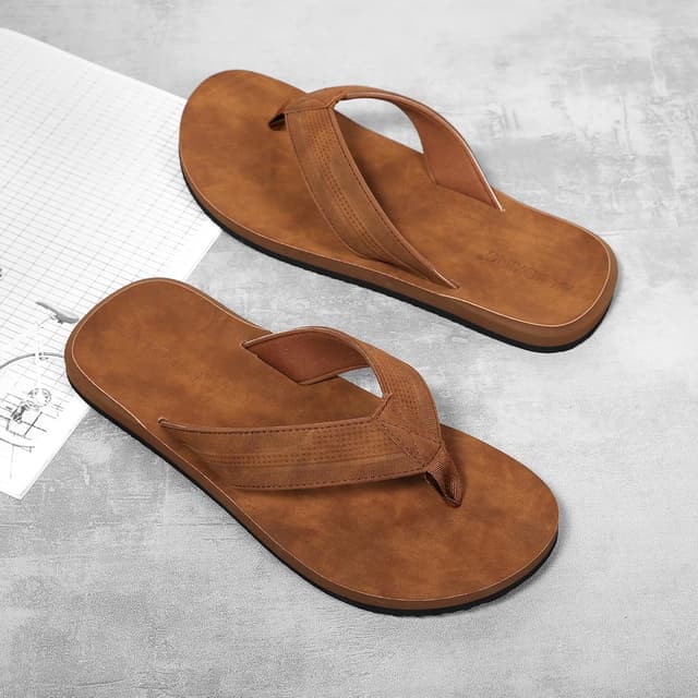 Detalle de ARRIGO BELLO Tongs homme claquette Tongue en cuir, antidérapantes pour l’été (taille 41-46)