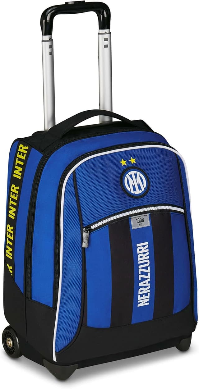 Detalle de Seven Inter Big Trolley Calcio 2 in 1: trolley e zaino fisso Blu, fino a scuola elementare e media