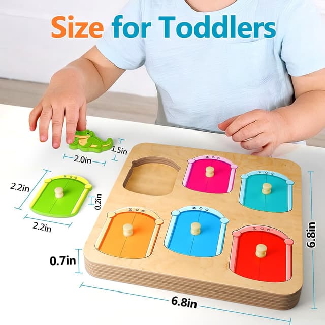 Thumbnail 6 de SYHLN Animal Peg Puzzle 1–3 Years Wooden Toys