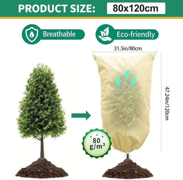 Detalle 2 de GUKULIVEL 80x120 cm Garden Fleece 80gsm plant cover