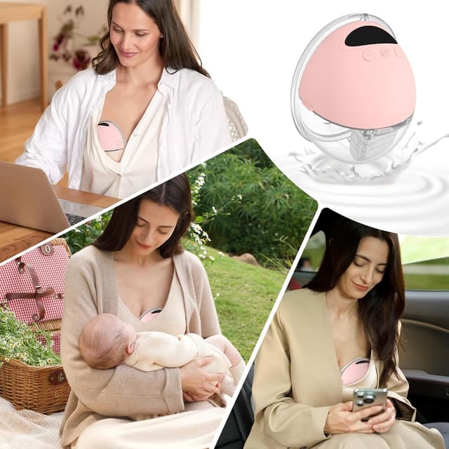 Thumbnail 6 de MOMAINI Milchpumpe elektrisch handsfree (pink, 24 mm) – mit 4 Modi, 12 Saugstufen und 160-ml-Behälter