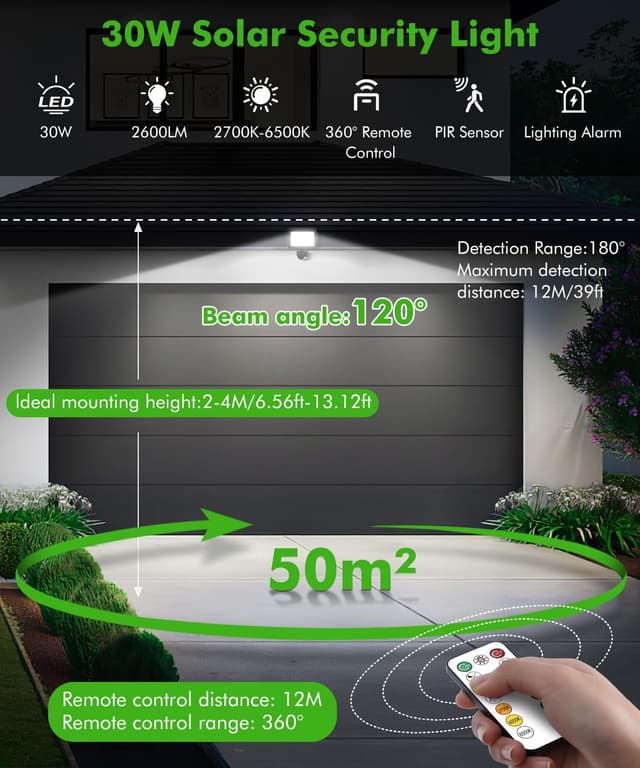 Thumbnail 5 de CLY Foco Led Solar Exterior 30W 2600LM