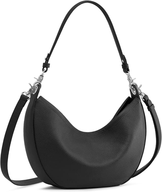 Detalle de S-ZONE hobo crossbody leather bag for women