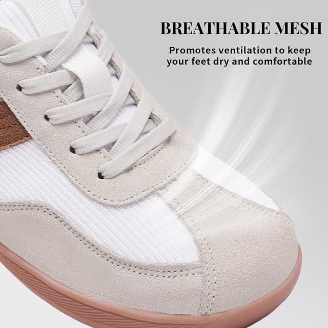 Detalle de Mioceko Women’s Wide Fit Barefoot-Style Trainers – Lightweight Zero Drop Fashion Sneakers