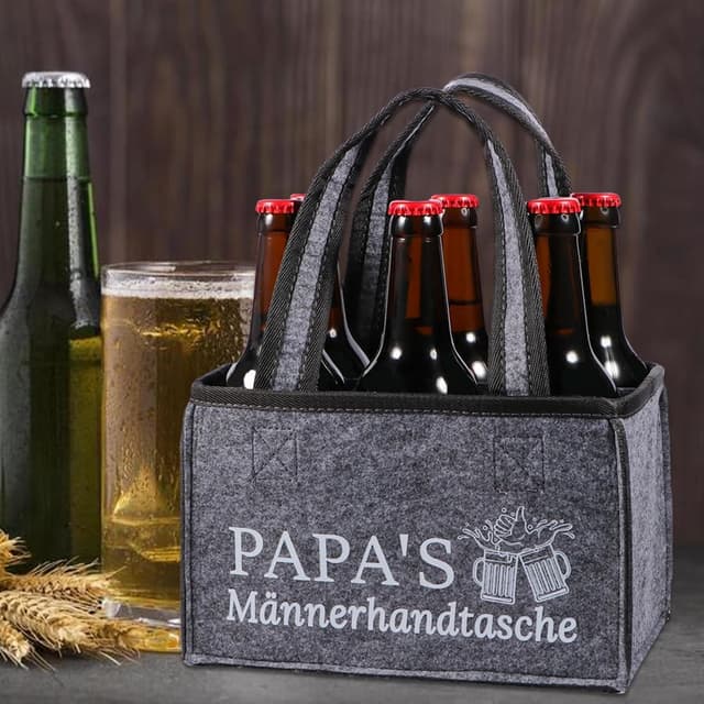 Detalle 2 de Papa Handtasche Bier 6 Flaschen Filz