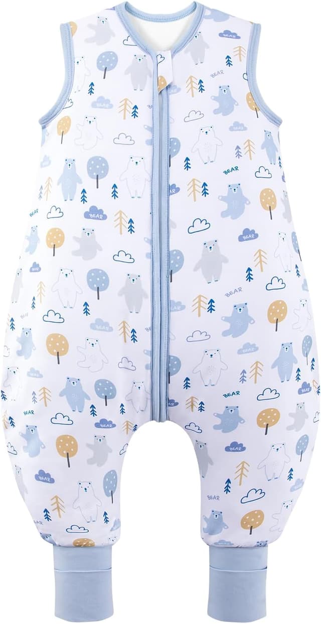 Detalle de ToyaTec Baby Sleeping Bag with Feet (Bear, XL) – 2.5 Tog bamboo-rayon soft sleeping blanket