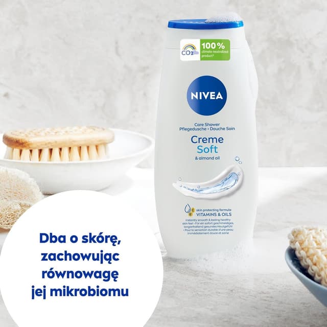 Detalle 2 de NIVEA Creme Soft crema-gel doccia con olio di mandorle 250 ml (confezione da 5)