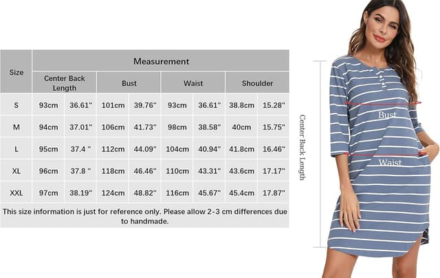 Thumbnail 5 de Vlazom Nachthemd mit V-Ausschnitt S-XXL