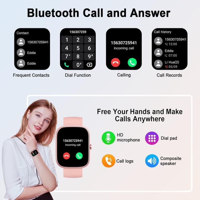 Detalle de uaue Smart Watch for Women (2026) with Bluetooth 5.4 call features, 1.91" HD display, IP68