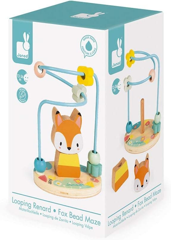 Detalle de Janod Looping Renard Pure (Bois) — petit renard à empiler pour jouer et apprendre