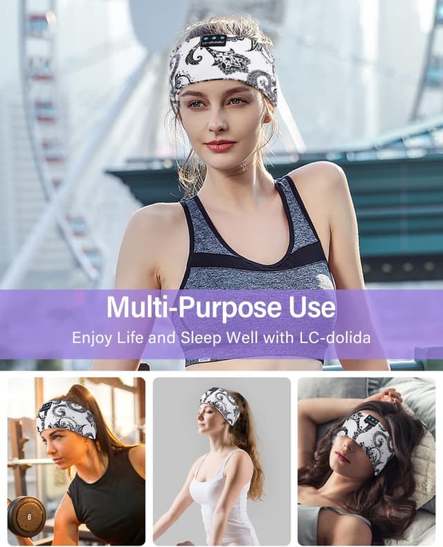 Detalle de LC-dolida Sleep Headphones Bluetooth Headband (with Thin HD Stereo Speakers)