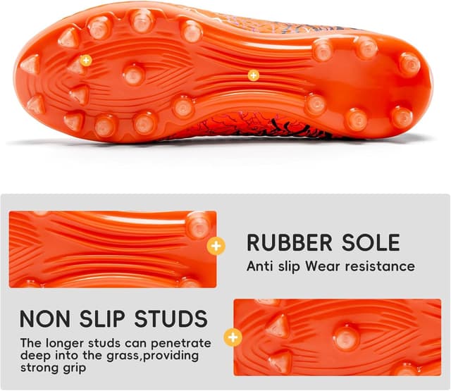 Detalle 2 de ZGWULZNGL Youth Soccer Cleats for Kids (Boys & Girls) – High-Top Training Football Shoes